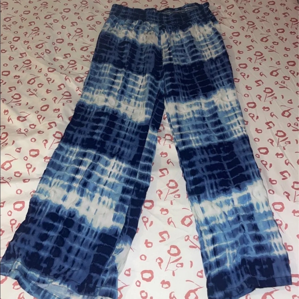Blue Tie-Dye Flowy Pants